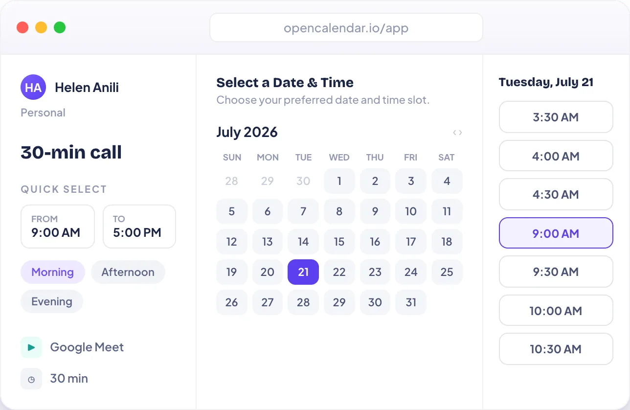 OpenCalendar app