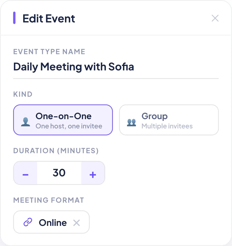 1-on-1 scheduling